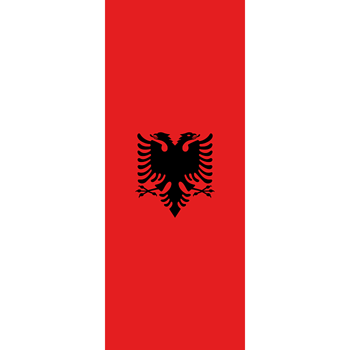 Bandiera: Vertical striscione banner Albania, bandiera ritratto, 3.5m²