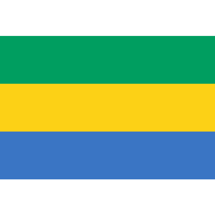 Flag: Gabon, landscape flag, 3.375m², 36sqft, 150x225cm