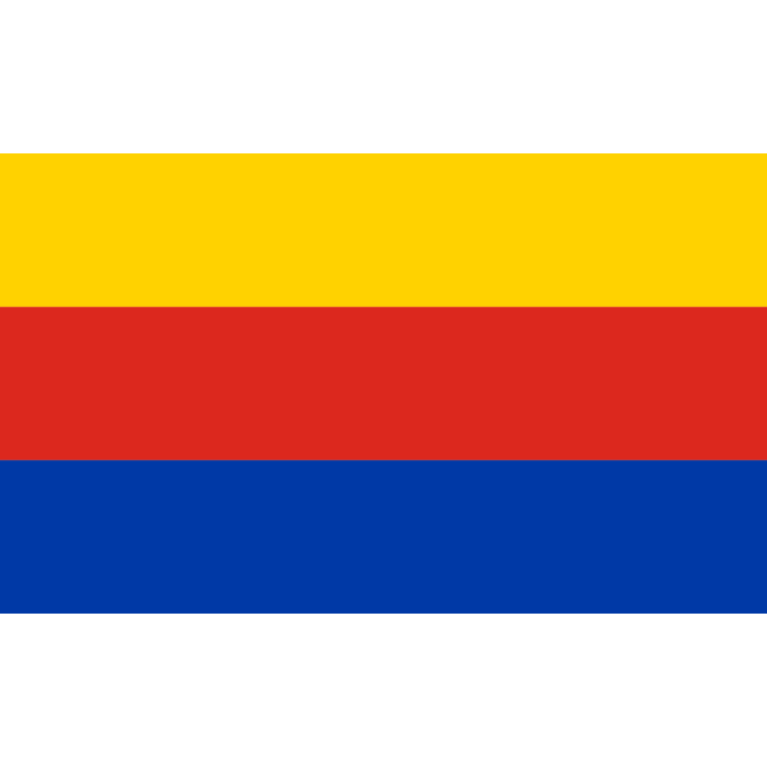 Drapeau: Kuerten | Beschreibung der Flagge Die Hissflagge ist gelb-rot-blau  quergestreift im Verhältnis 1 1 1 | drapeau paysage | 1.35m² | 90x150cm