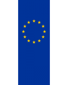 Drapeau: bannière drapau avec tunnel sans crochets Europe |  portrait flag | 6m² | 400x150cm 