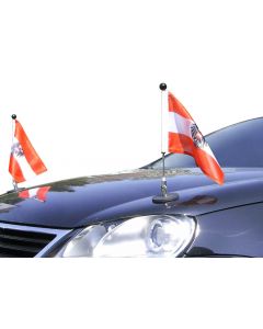  Par  Soporte de bandera para coches con sujeción magnética Diplomat-1.30 Austria con escudo oficial 