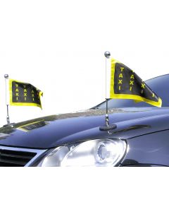  Par  Soporte de bandera para coches con sujeción magnética Diplomat-1.30-Chrome con bandera impresa de manera individual