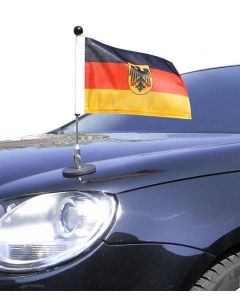  Soporte de bandera para coches con sujeción magnética Diplomat-1.30 Alemania con escudo oficial 