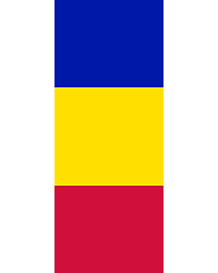 Bandera: Bandera vertical con manga cerrada para potencia Andorra |  bandera vertical | 3.5m² | 300x120cm 