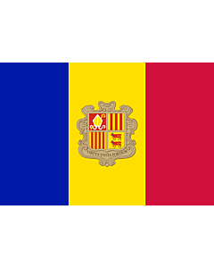 Bandera: Andorra |  bandera paisaje | 2.16m² | 120x180cm 
