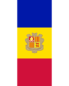 Bandiera: Vertical striscione banner Andorra |  bandiera ritratto | 3.5m² | 300x120cm 
