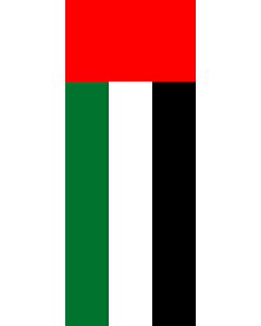 Bandera: Bandera vertical con manga cerrada para potencia Emiratos Árabes Unidos |  bandera vertical | 3.5m² | 300x120cm 