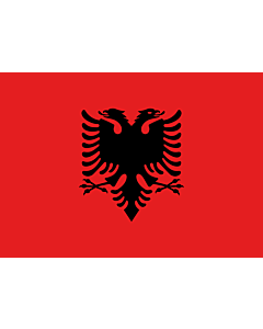 Flag: Albania |  landscape flag | 0.7m² | 7.5sqft | 70x100cm | 2x3ft 