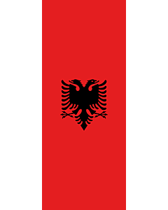 Bandera: Bandera vertical con potencia Albania |  bandera vertical | 3.5m² | 300x120cm 