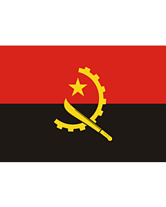 Flag: Angola |  landscape flag | 0.7m² | 7.5sqft | 70x100cm | 2x3ft 