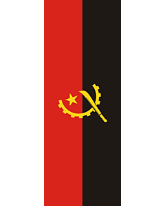 Vertical Hanging Swivel Crossbar Banner Flag: Angola |  portrait flag | 6m² | 64sqft | 400x150cm | 13x5ft 