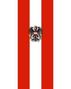 Bandera: Bandera vertical con potencia Austria |  bandera vertical | 3.5m² | 300x120cm 