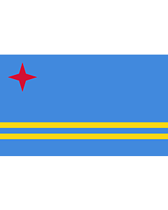 Flag: Aruba, landscape flag, 3.375m², 36sqft, 150x225cm