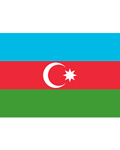 Bandera: Azerbaiyán |  bandera paisaje | 0.7m² | 70x100cm 