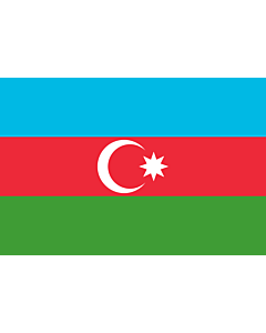 Drapeau: Azerbaïdjan |  drapeau paysage | 3.375m² | 150x225cm 