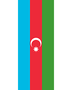 Bandera: Bandera vertical con potencia Azerbaiyán |  bandera vertical | 3.5m² | 300x120cm 