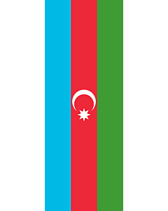 Bandera: Bandera vertical con manga cerrada para potencia Azerbaiyán |  bandera vertical | 6m² | 400x150cm 