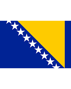 Bandera: Bosnia y Herzegovina |  bandera paisaje | 3.375m² | 150x225cm 