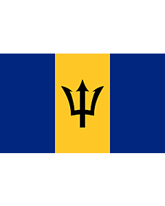 Flag: Barbados |  landscape flag | 3.75m² | 40sqft | 150x250cm | 5x8ft 