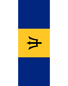 Vertical Hanging Beam Flag: Barbados |  portrait flag | 6m² | 64sqft | 400x150cm | 13x5ft 
