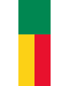 Bandera: Bandera vertical con manga cerrada para potencia Benín |  bandera vertical | 6m² | 400x150cm 
