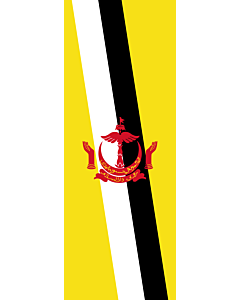 Vertical Hanging Beam Flag: Brunei Darussalam |  portrait flag | 6m² | 64sqft | 400x150cm | 13x5ft 