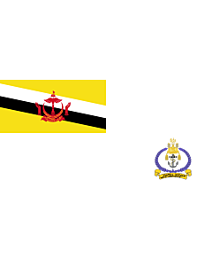 Flagge:  Naval Ensign of Brunei  |  Querformat Fahne | 0.06m² | 17x34cm 