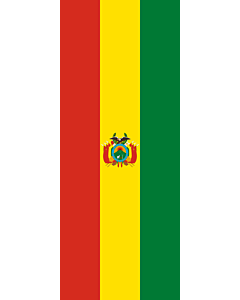 Bandera: Bandera vertical con manga cerrada para potencia Bolivia |  bandera vertical | 3.5m² | 300x120cm 