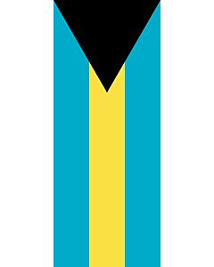Bandera: Bandera vertical con potencia Bahamas |  bandera vertical | 3.5m² | 300x120cm 