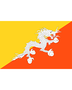 Bandiera: Bhutan |  bandiera paesaggio | 2.16m² | 120x180cm 