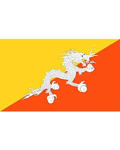 Flag: Bhutan |  landscape flag | 1.35m² | 14.5sqft | 90x150cm | 3x5ft 