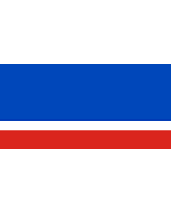 Flag: Details Width  length ratio = 1  2 3 horizontal bands blue  6/9 |  landscape flag | 1.35m² | 14.5sqft | 80x160cm | 30x60inch 