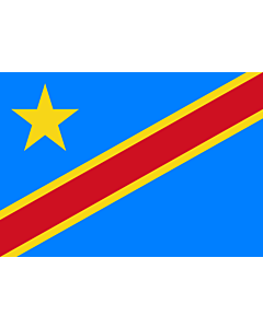 Flag: Congo, the Democratic Republic |  landscape flag | 0.7m² | 7.5sqft | 70x100cm | 2x3ft 