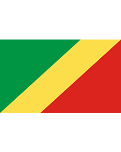 Drapeau: Congo-Brazzaville, drapeau paysage, 2.16m²