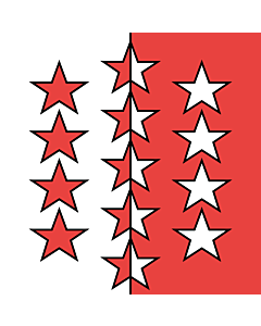 Flag: Valais |  0.24m² | 2.5sqft | 50x50cm | 20x20inch 