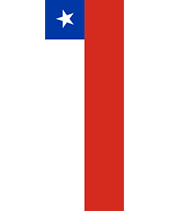 Vertical Hanging Swivel Crossbar Banner Flag: Chile |  portrait flag | 6m² | 64sqft | 400x150cm | 13x5ft 