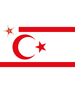 Flagge: Large President of the Turkish Republic of Northern Cyprus | Σημαία του Προέδρου της Τουρκικής Δημοκρατίας της Βόρειας Κύπρου | Kuzey Kıbrıs Türk Cumhuriyeti Cumhurbaşkanlığı forsu  |  Querformat Fahne | 1.35m² | 90x150cm 