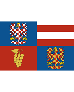 Bandera: Región de Moravia Meridional |  bandera paisaje | 2.16m² | 120x180cm 