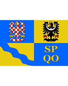 Bandera: Región de Olomouc |  bandera paisaje | 0.24m² | 40x60cm 