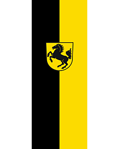Vertical Hanging Beam Flag: Stuttgart, Landeshauptstadt |  portrait flag | 6m² | 64sqft | 400x150cm | 13x5ft 