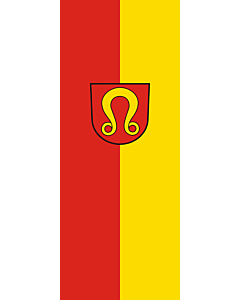 Vertical Hanging Swivel Crossbar Banner Flag: Nufringen |  portrait flag | 3.5m² | 38sqft | 300x120cm | 10x4ft 