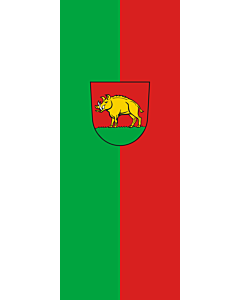 Bandera: Bandera vertical con manga cerrada para potencia Ebersbach an der Fils |  bandera vertical | 3.5m² | 300x120cm 