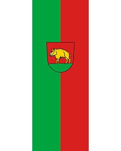 Bandera: Bandera vertical con manga cerrada para potencia Ebersbach an der Fils |  bandera vertical | 6m² | 400x150cm 