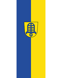 Vertical Hanging Swivel Crossbar Banner Flag: Hemmingen |  portrait flag | 6m² | 64sqft | 400x150cm | 13x5ft 