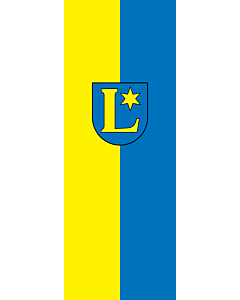 Vertical Hanging Beam Flag: Löchgau |  portrait flag | 6m² | 64sqft | 400x150cm | 13x5ft 