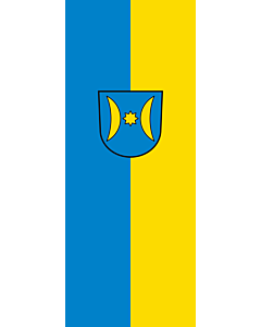 Bandera: Bandera vertical con manga cerrada para potencia Schwieberdingen |  bandera vertical | 3.5m² | 300x120cm 