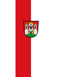 Bandera: Bandera vertical con manga cerrada para potencia Burghausen, St |  bandera vertical | 3.5m² | 300x120cm 