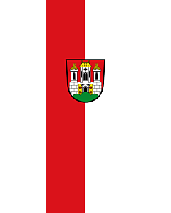 Vertical Hanging Beam Flag: Burghausen, St |  portrait flag | 6m² | 64sqft | 400x150cm | 13x5ft 