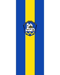Vertical Hanging Swivel Crossbar Banner Flag: Erdweg |  portrait flag | 6m² | 64sqft | 400x150cm | 13x5ft 
