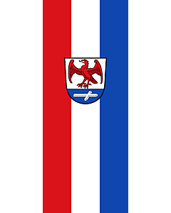 Vertical Hanging Swivel Crossbar Banner Flag: Huglfing |  portrait flag | 3.5m² | 38sqft | 300x120cm | 10x4ft 